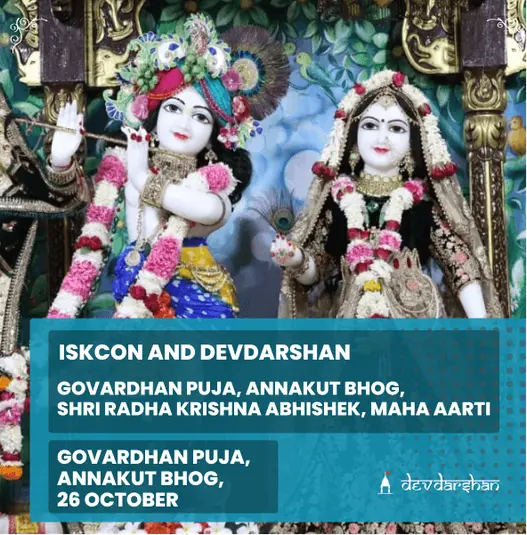 Govardhan, Annakut Puja, Shri Radha Krishna Abhishek and Maha Aarti